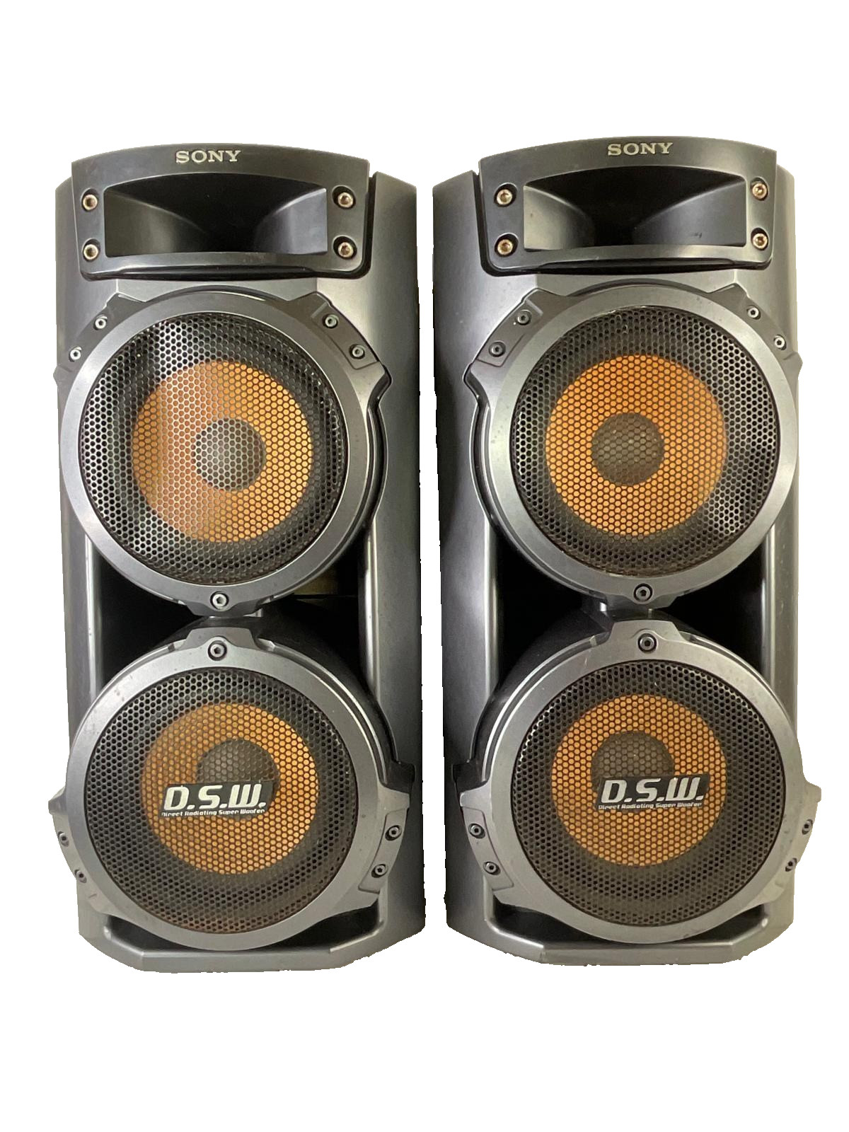 Sony SS-ZX66i Speaker Pair Horn Tweeter Woofer System Used