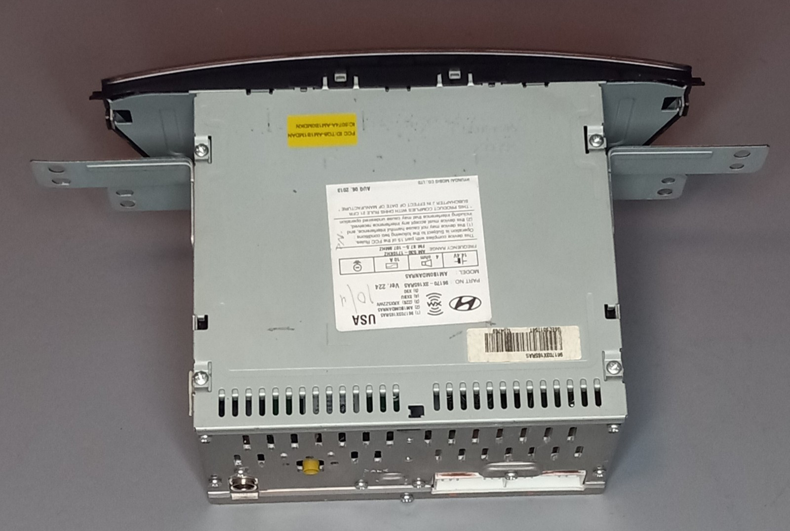 2013 HYUNDAI ELANTRA AM FM CD MP3 RADIO ID-96170-3X165RA5 Ver.224