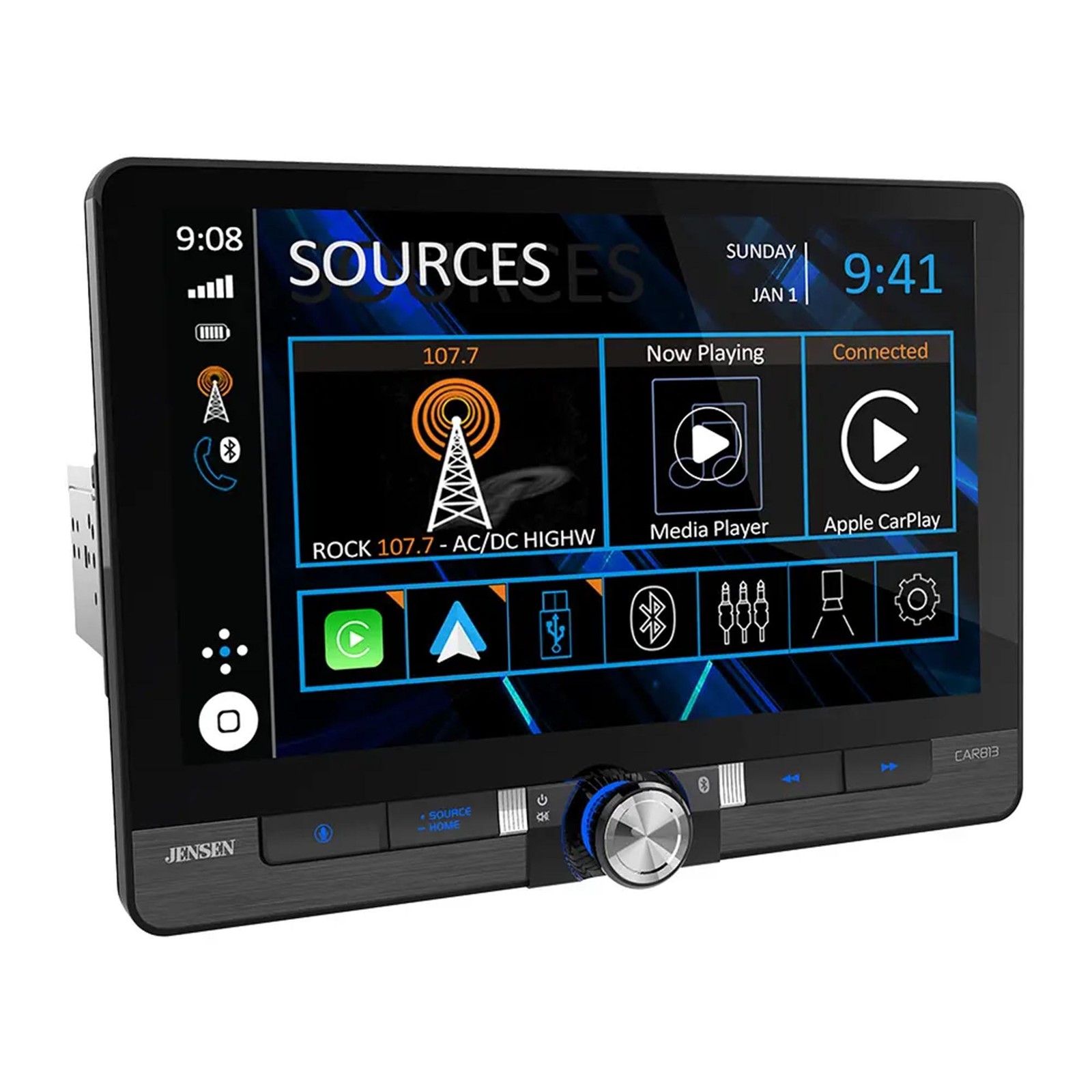 Jensen 8″ Touch Screen Receiver Apple CarPlay/Android Auto +2 JVC Speakers