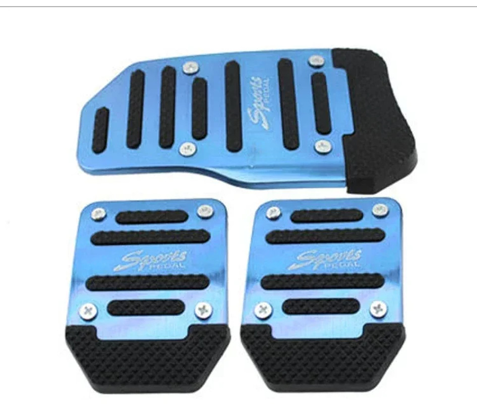 Aluminum Car Pedal Cover Set Automatic Manual Transmission Gas Foot Covers in Re
