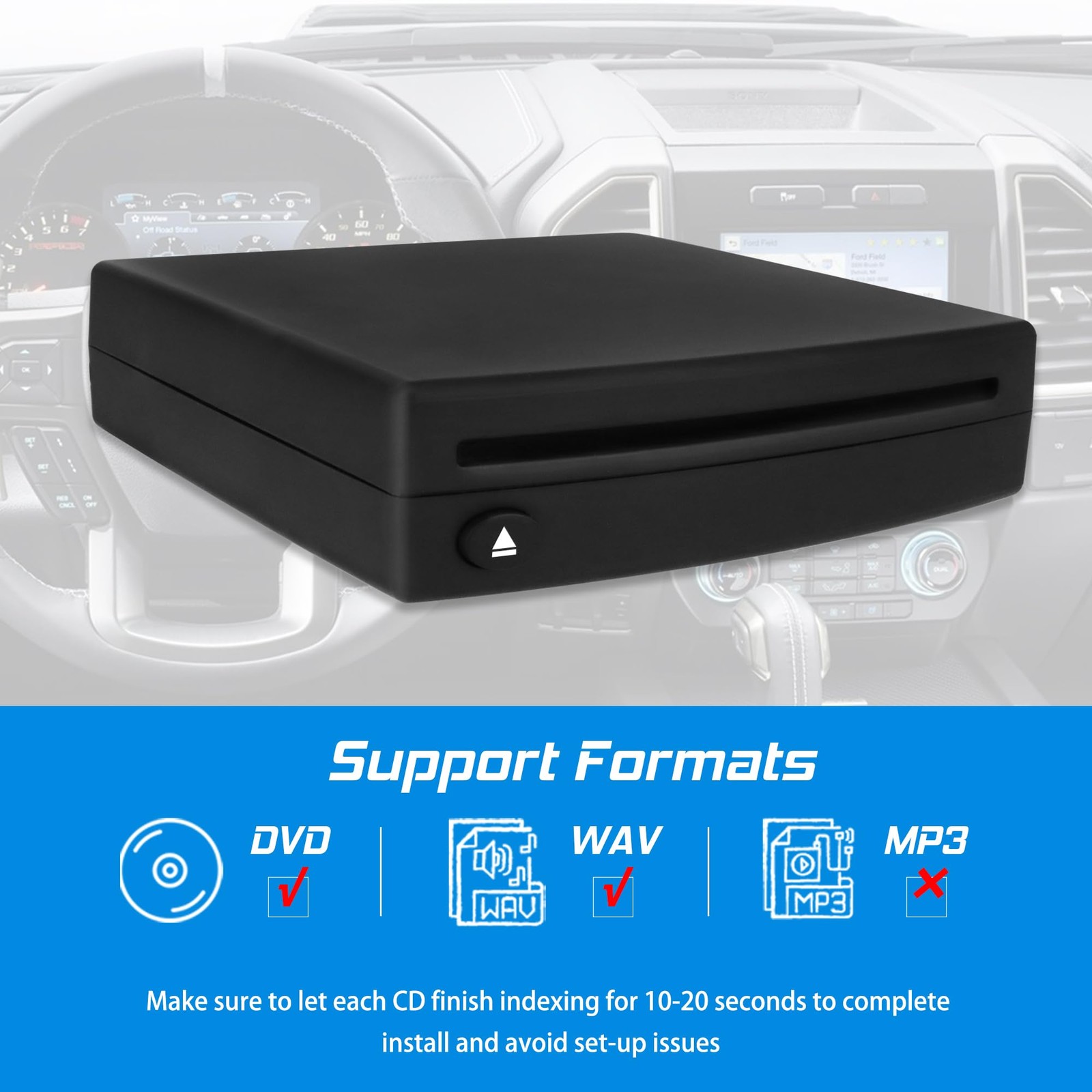 Vehicle CD Player, Cidava OE Integrated Player via USB Radio Black