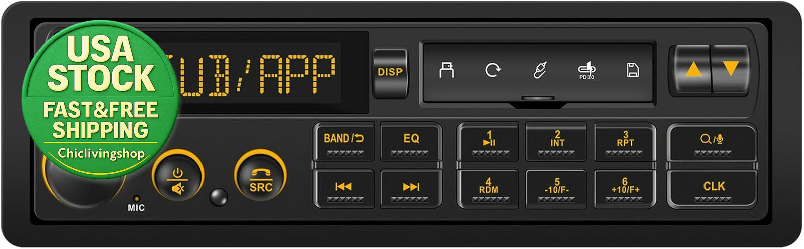 Bluetooth Retro Car Stereo Receiver Single Din for 80S European Cars USB AUX