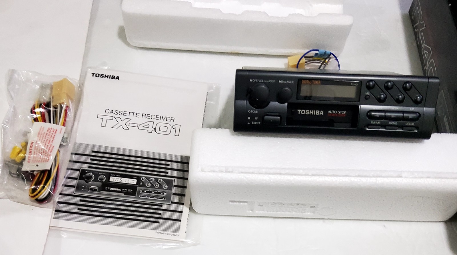 Rare Vintage Toshiba TX-401 Car Audio System Cassette Receiver, New Old Stock