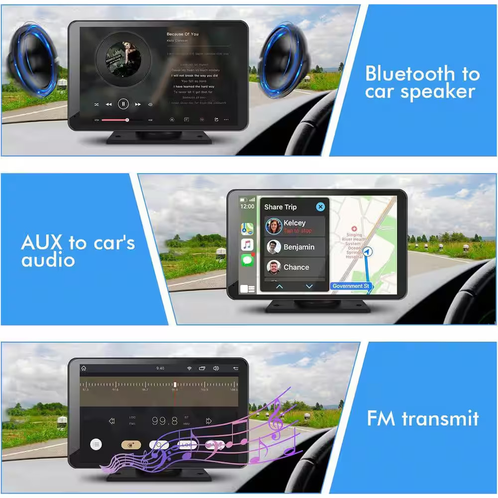 7″ HD Wireless Car Stereo with GPS, Bluetooth, Voice Control & Backup Camera