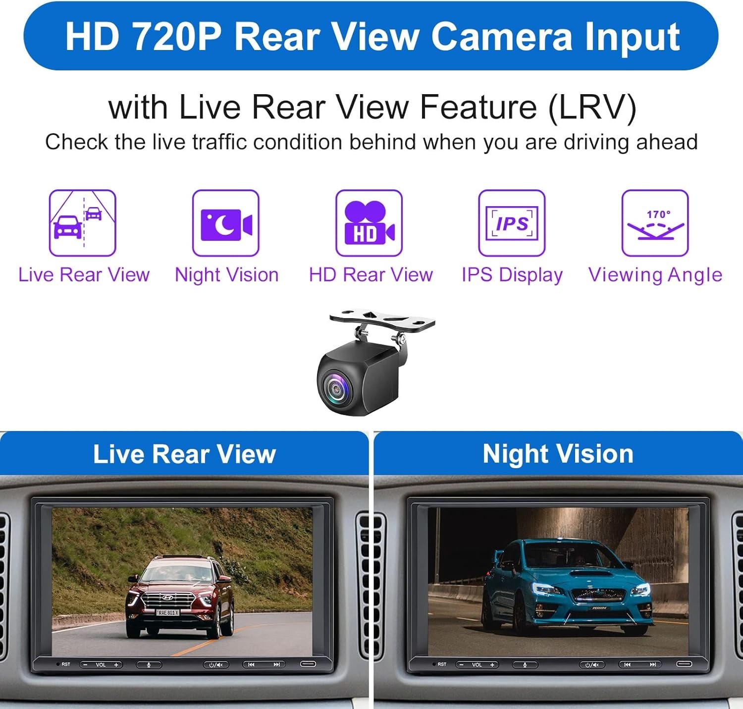 7-Inch Double Din Car Stereo with Wireless CarPlay & Android Auto – Elegant A…