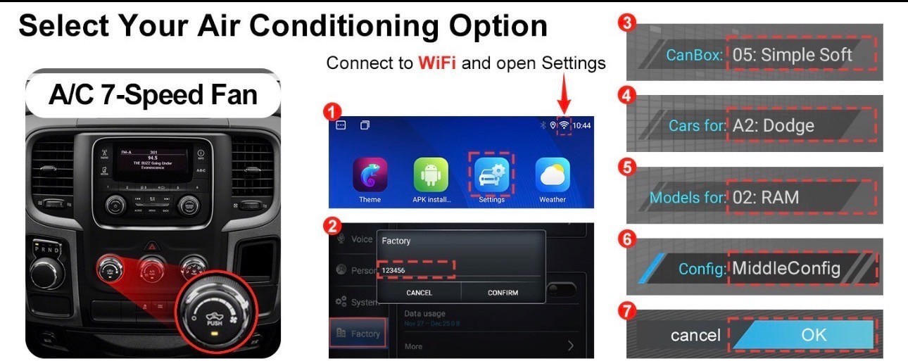 10.4″ Car Radio Upgrade Dash Kit for 13-18 Dodge Ram Android 13 8Core 4+64GB