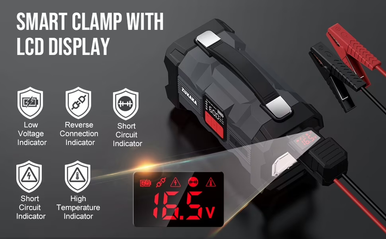 Car Jump Starter 6000A 150 PSI Air Compressor 12V Battery Booster Charger