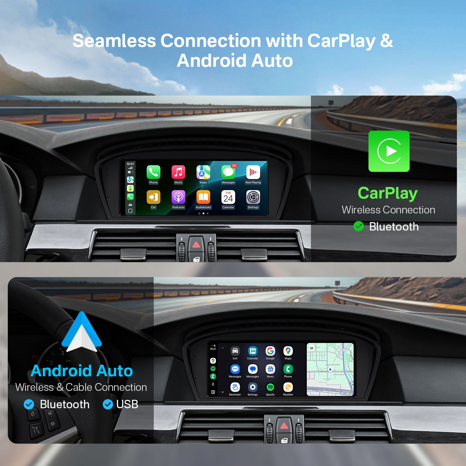8.8″ Screen Upgrade for BMW 3 5 Series E60 Android 8-Core 64G CarPlay Retrofit