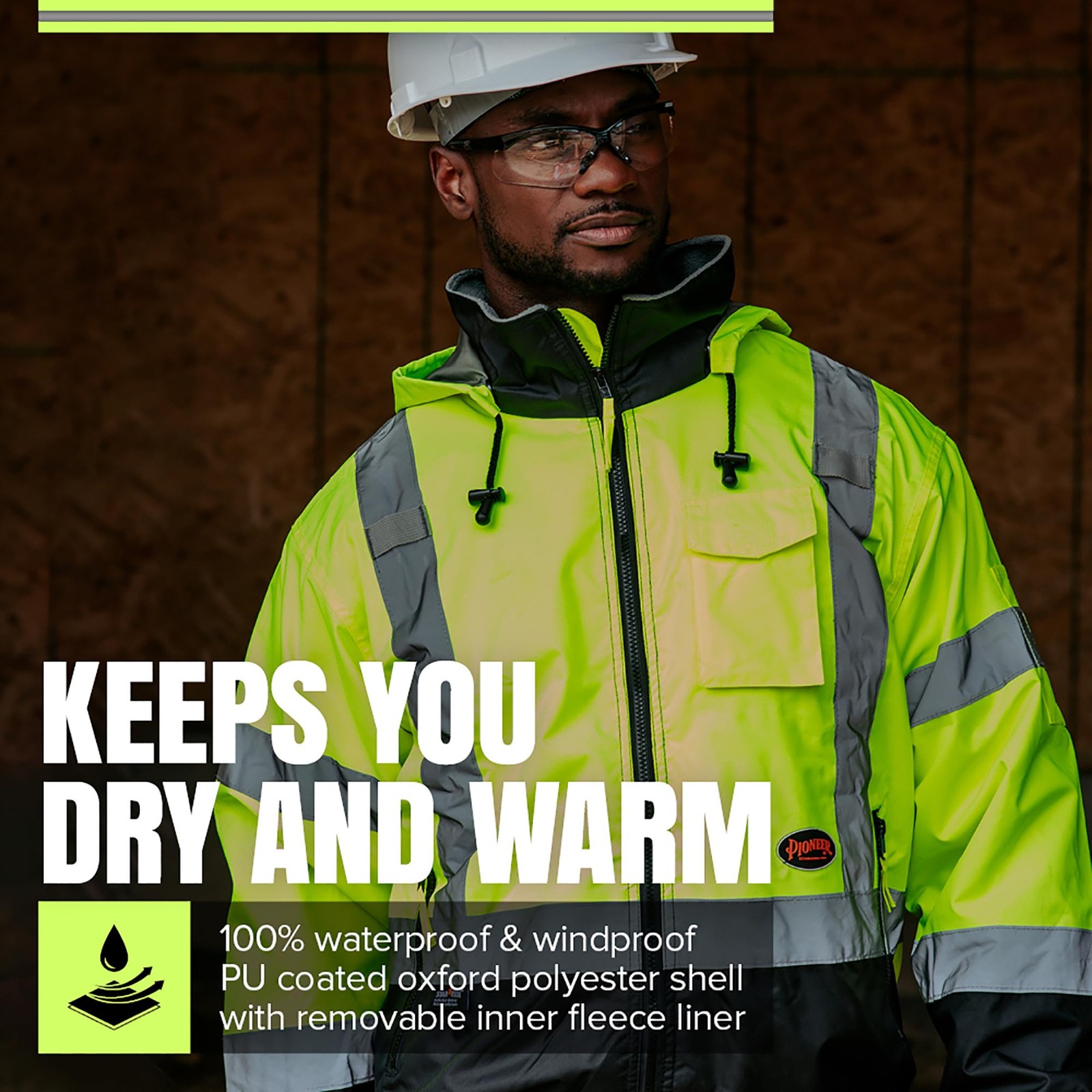 Hi Vis Safety Bomber for Men – Waterproof, Reflective, ANSI Class 3, Winter R…