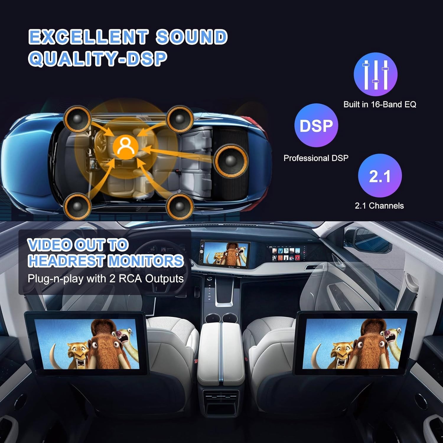 ✅ 7 Inch Double Din Car Stereo Radio w/ Apple Carplay & Android Auto Backup Cam