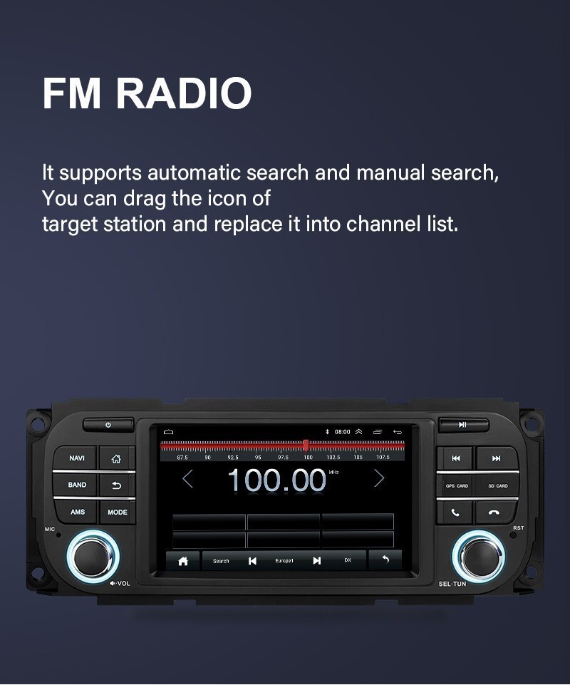 For Jeep Wrangler Dodge Ram Chrysler Android Car Stereo Radio GPS Navi Carplay