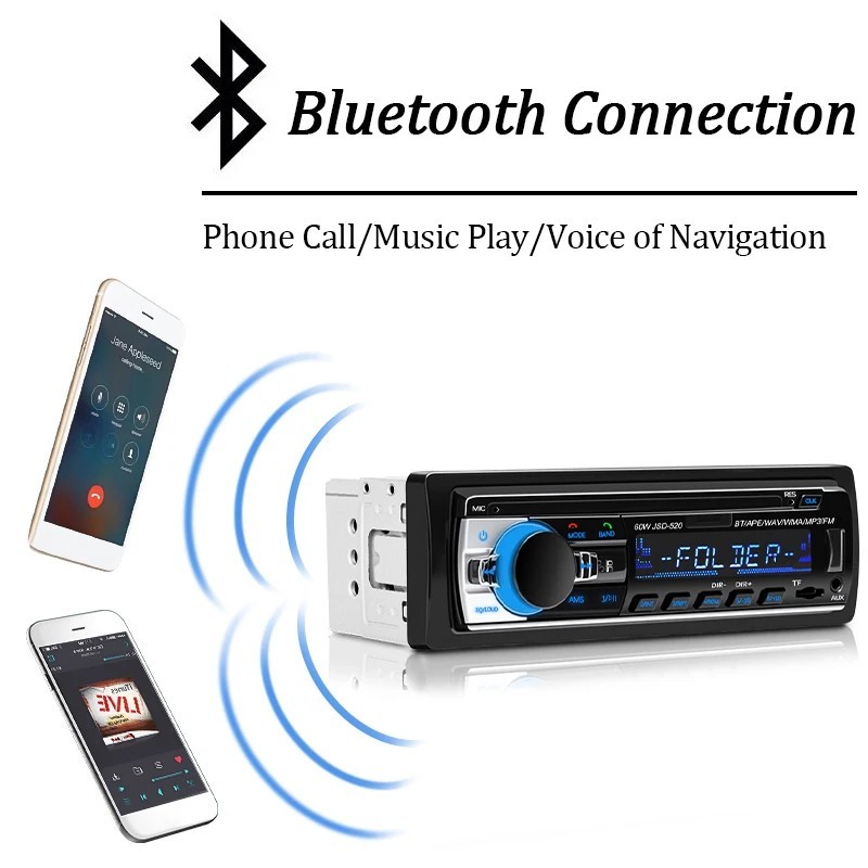 1 DIN Car Stereo Bluetooth MP3 Player FM Radio USB AUX In Dash Audio