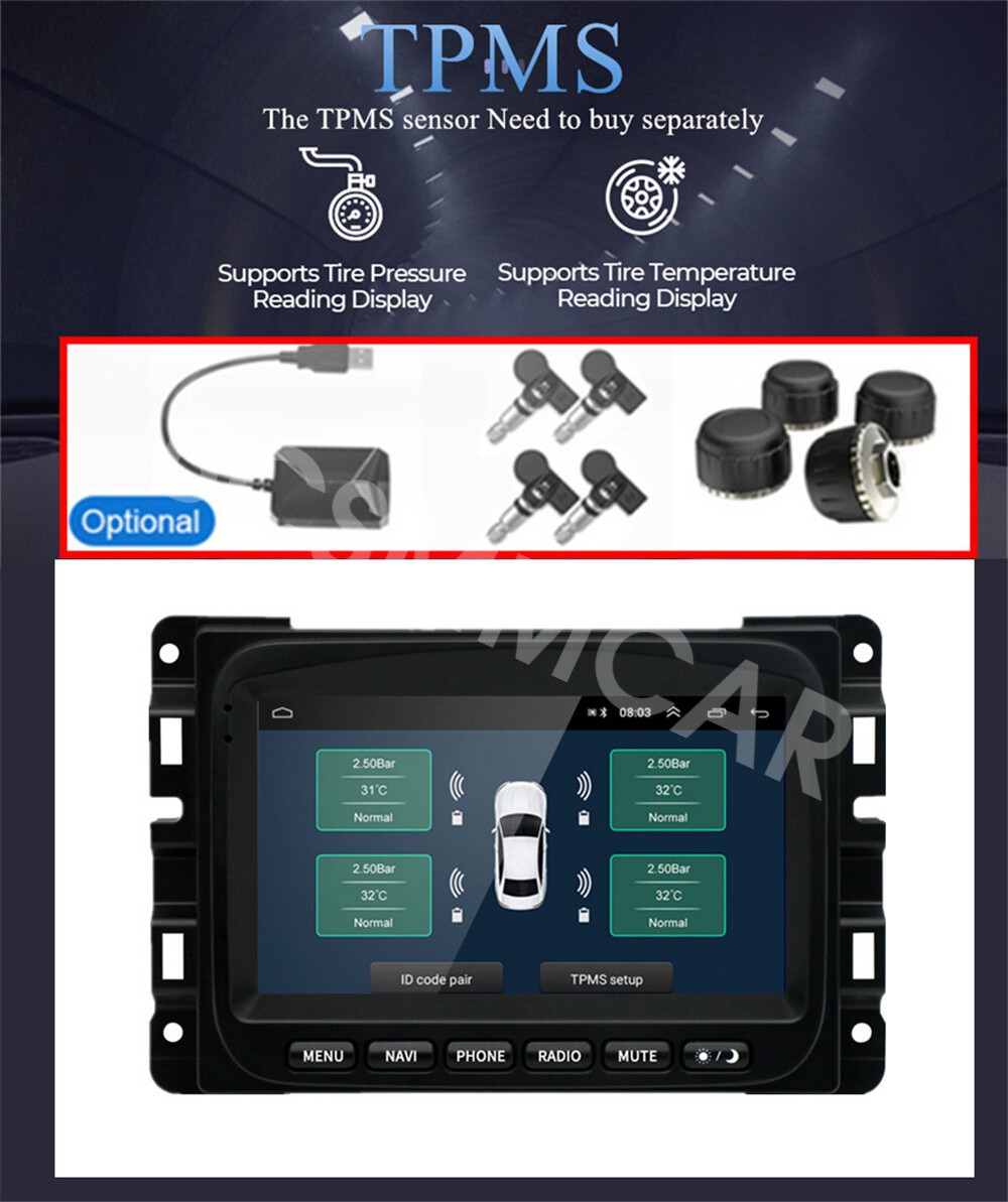 Android 15 Car MP5 Player WIFI BT 4+32G FM/RDS Fit For Jeep Renegade 2015-2022