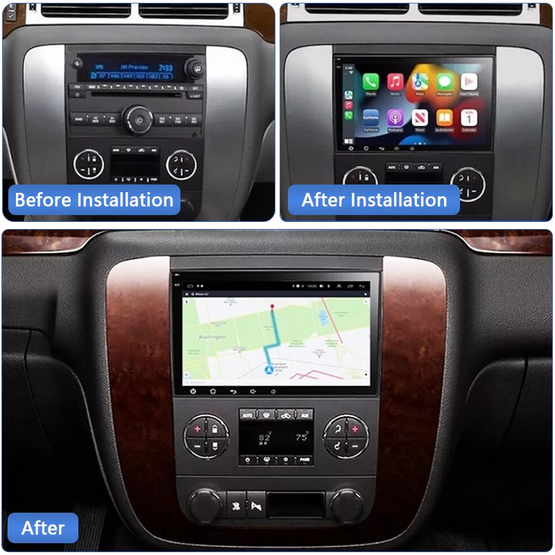 For 2009-2013 Chevrolet Silverado Apple CarPlay Android 14 Radio Stereo GPS WiFi