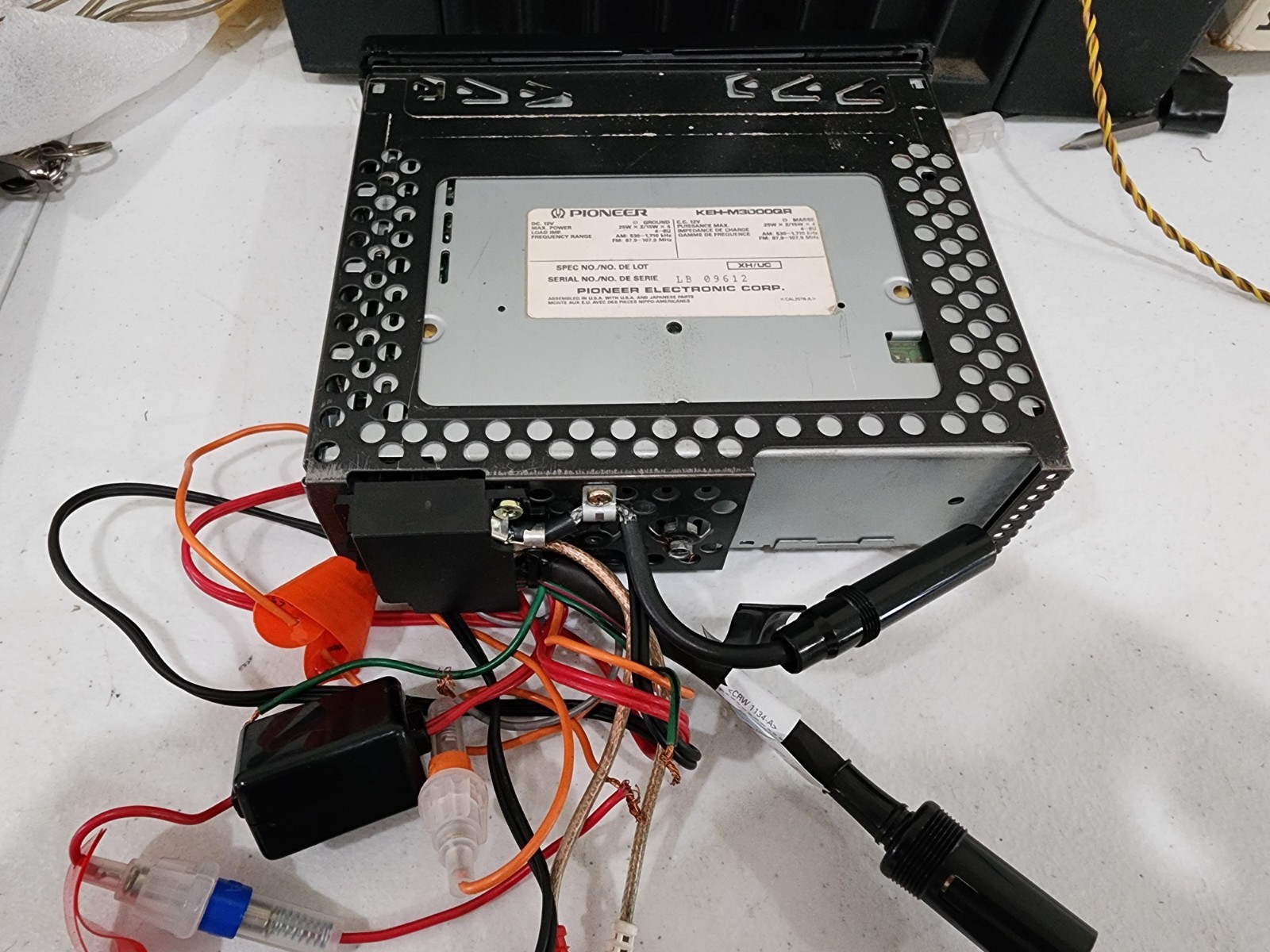 Old School Pioneer KEH-3000QR pull-out Car Stereo Cassette Tape keh3000qr USA