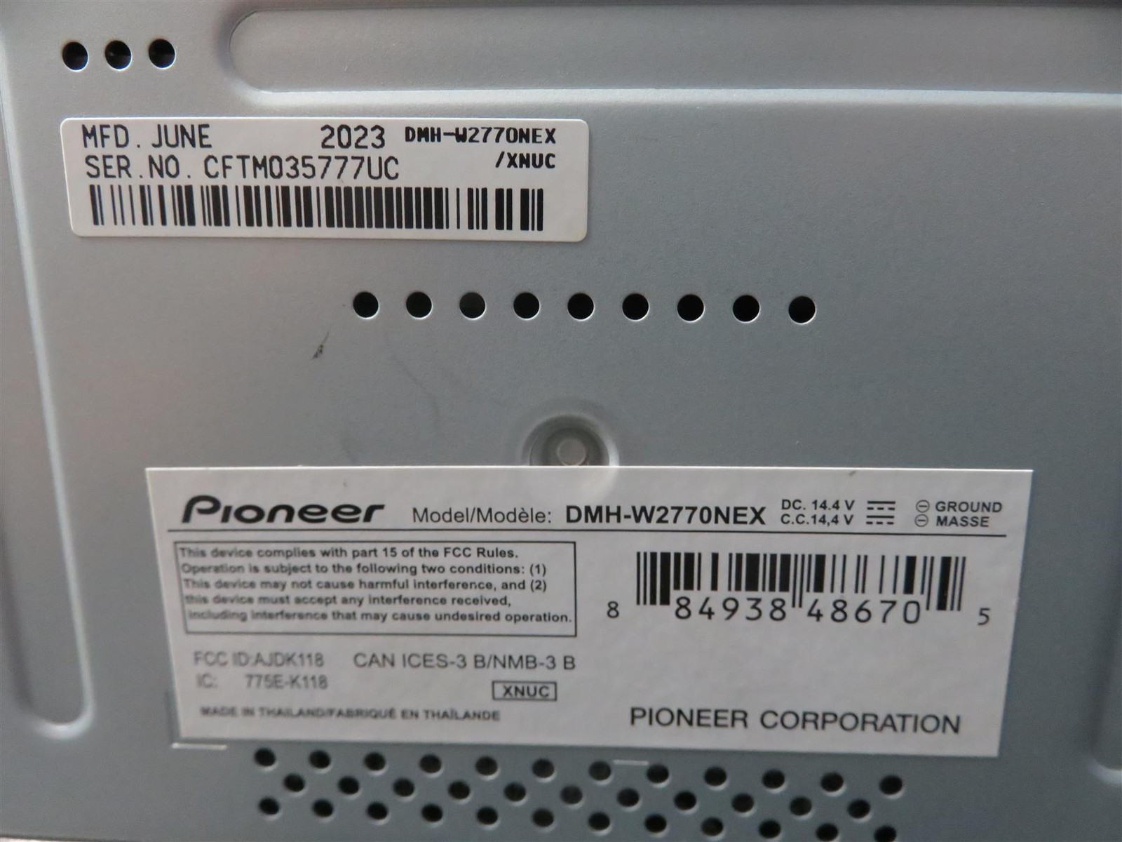 Pioneer DMH-W2770NEX 6.8″ capacitive touchscreen Digital – Free Shipping