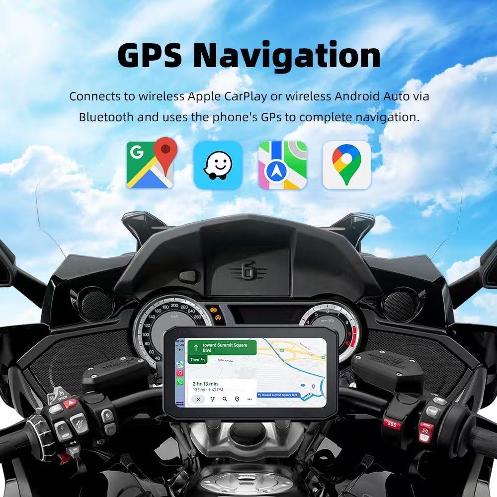 WHIXO Android Wireless Carplay Auto Moto Stereo with HD Display IPS Touchscreen