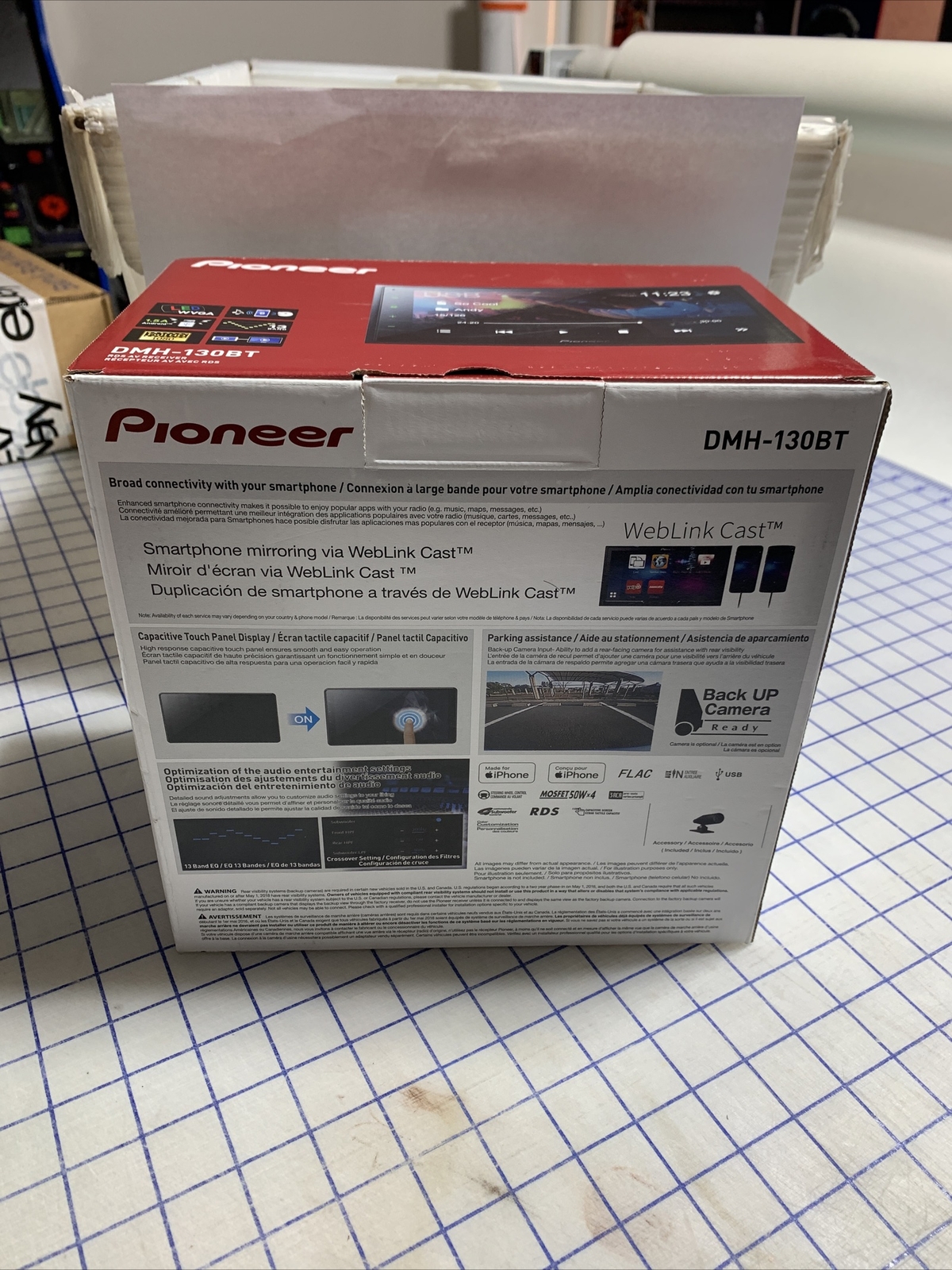 Pioneer DMH-130BT 6.8″ Touchscreen Double Din Receiver Stereo Apple Andriod