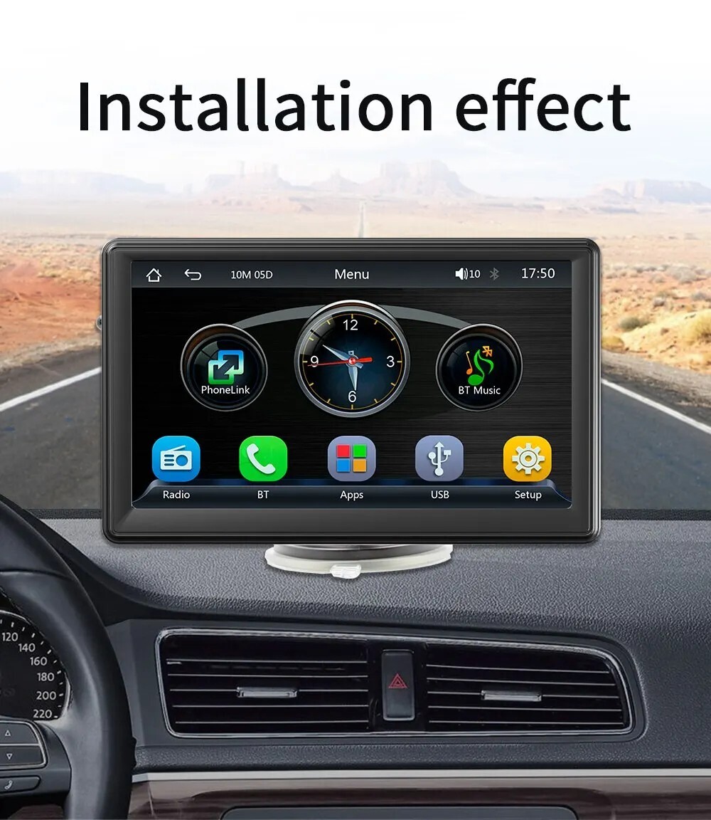 Universal 7inch Car Radio Multimedia Video Player Wireless Carplay Android Auto