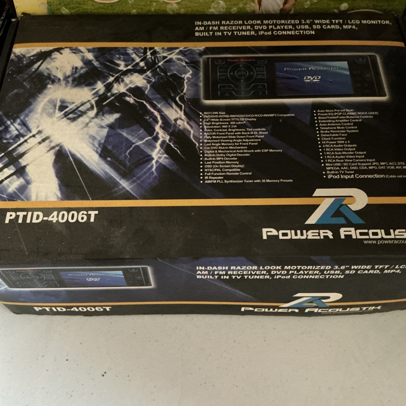 Power Acoustik Single DIN Reciever Car Stereo Radio PTID-4006T