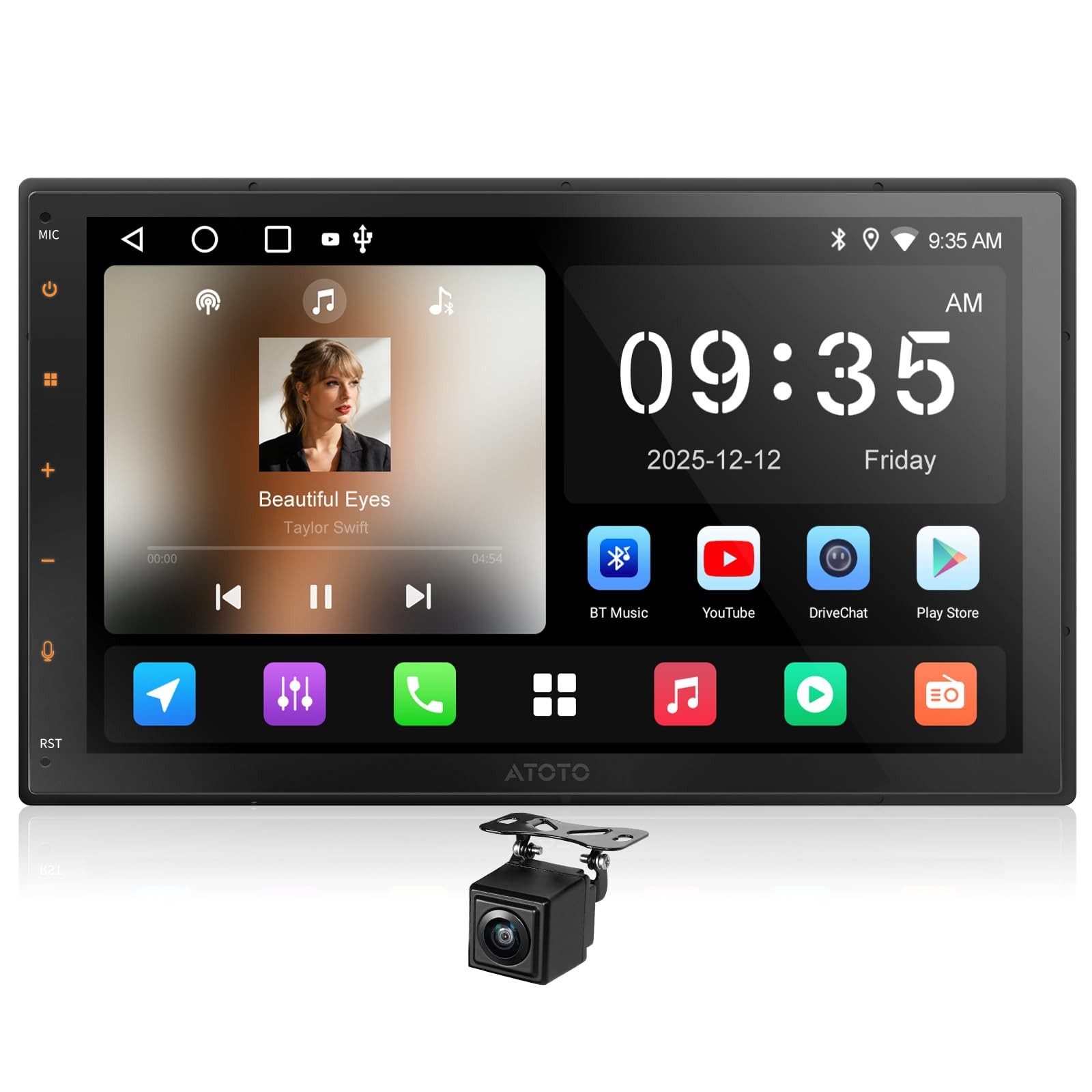 ATOTOZONE A5L Android Double DIN Car Stereo 7 Inch Wireless CarPlay & Wireles…