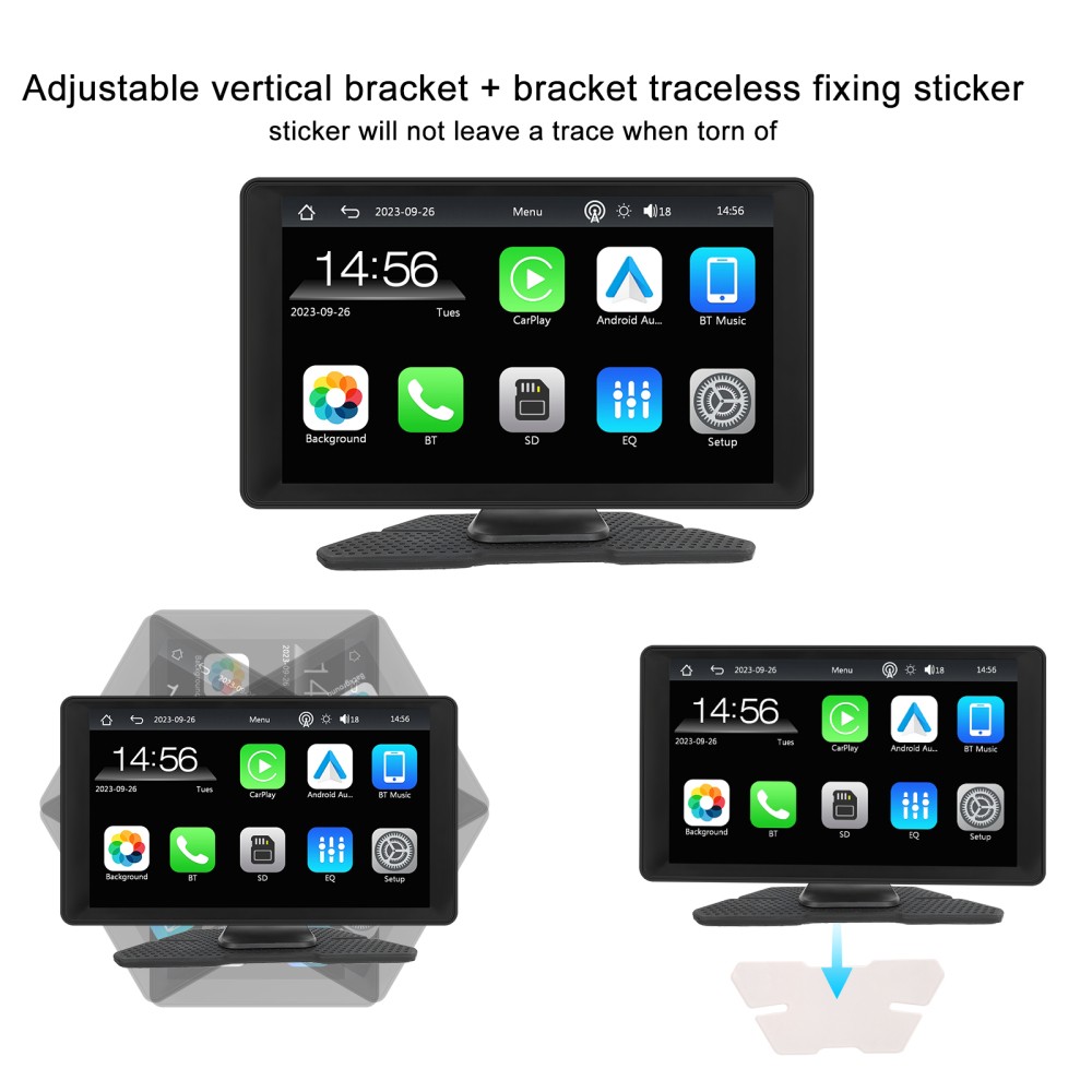 9″Touch Screen Portable Car Player MP5 CarPlay/Android Auto Bluetooth+Camera