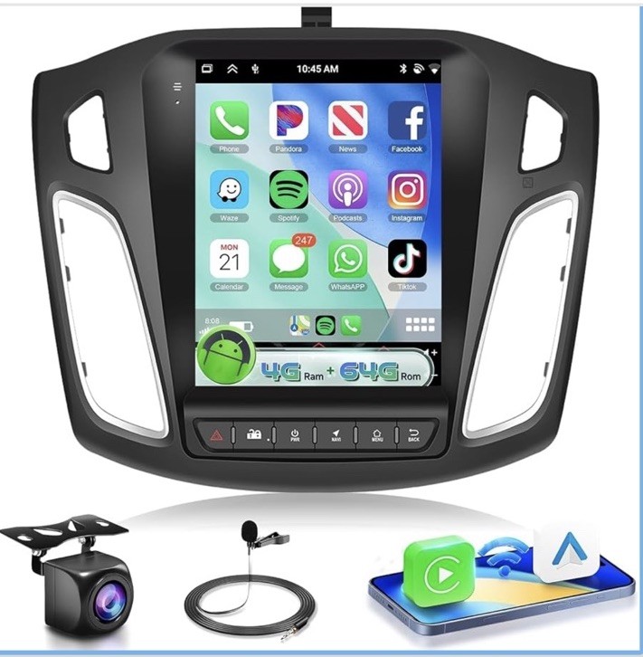9.7″ Touchscreen Wireless Carplay Android Auto Stereo for 2012-2018 Ford Focus