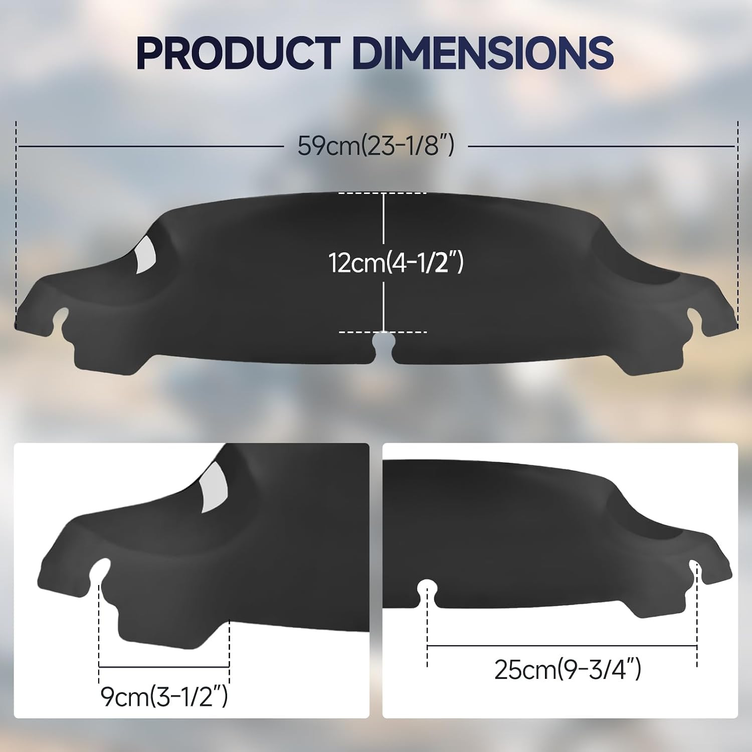 Black 4.5” Windshield Motorcycle Wave Windscreen Compatible for Harley 2014-2023