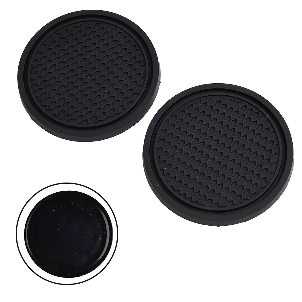 2Pcs Black Car Auto Cup Holder anti Slip Insert Coasters Pads Interior Accessori