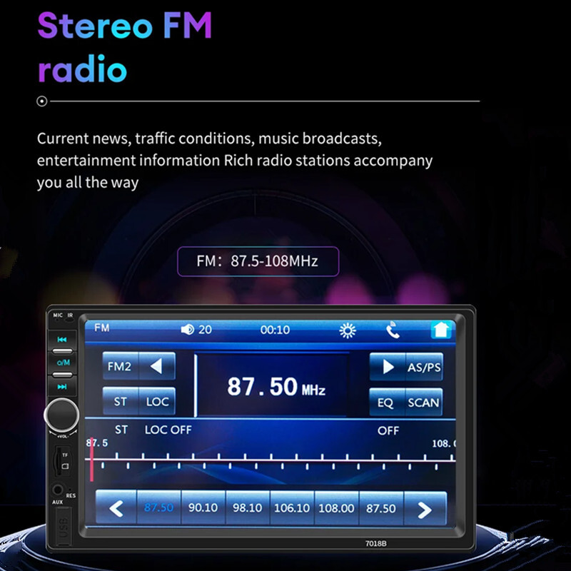 2 din Car Radio 7″ HD Autoradio Multimedia Player MP5 Bluetooth USB TF FM Camera