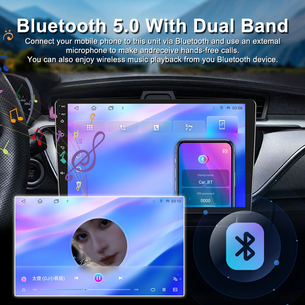 Universal 9″10.1″Car Video Player GPS Navi Touchscreen Wireless Carplay RDS DSP