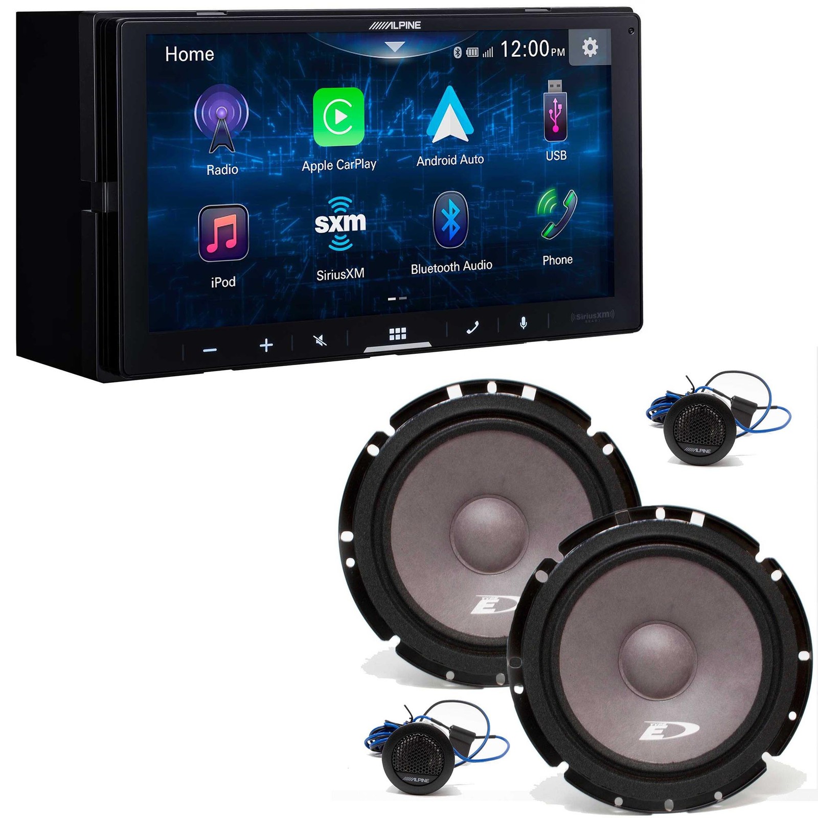 Alpine iLX-W670 Digital Multimedia Receiver w/ Alpine SXE-1751S 6.5″ Componen…