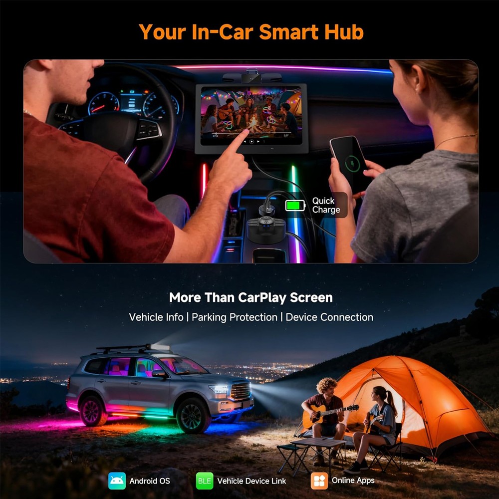 ATOTO 1280*720 9″ Screen Android 10 Portable Car Stereo GPS 4+32G AI WIFI Camera