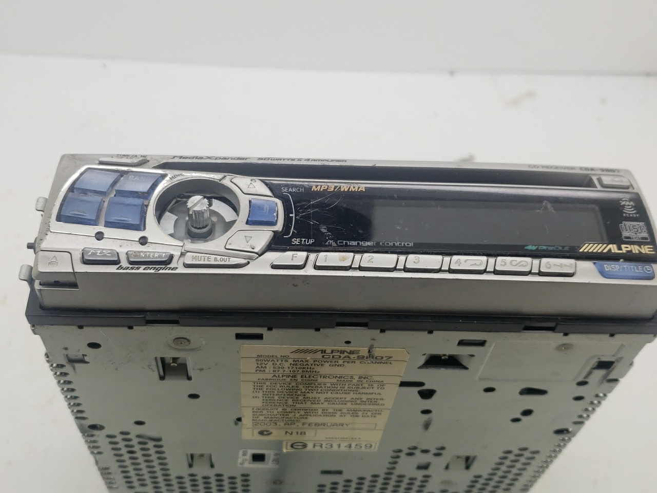 Alpine CDA-9807 Old School Single Din Car Stereo CD Player – Missing Knob