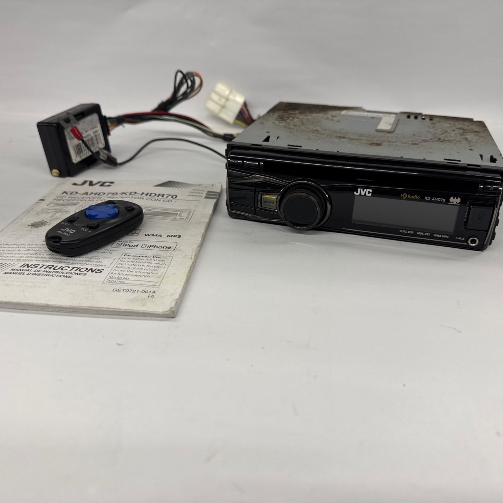 JVC CD RECEIVER KD-AHD79 Car Stereo Aux USB HD Radio With Remote