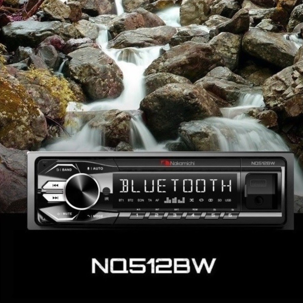 Nakamichi NQ512BW 1DIN Mechless Car Stereo Dual Bluetooth 5.1 App Control RV