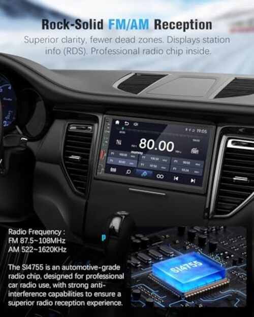 【】 Radio for Truck,Double Din Car Stereo with Wireless Carplay&Android Auto,7