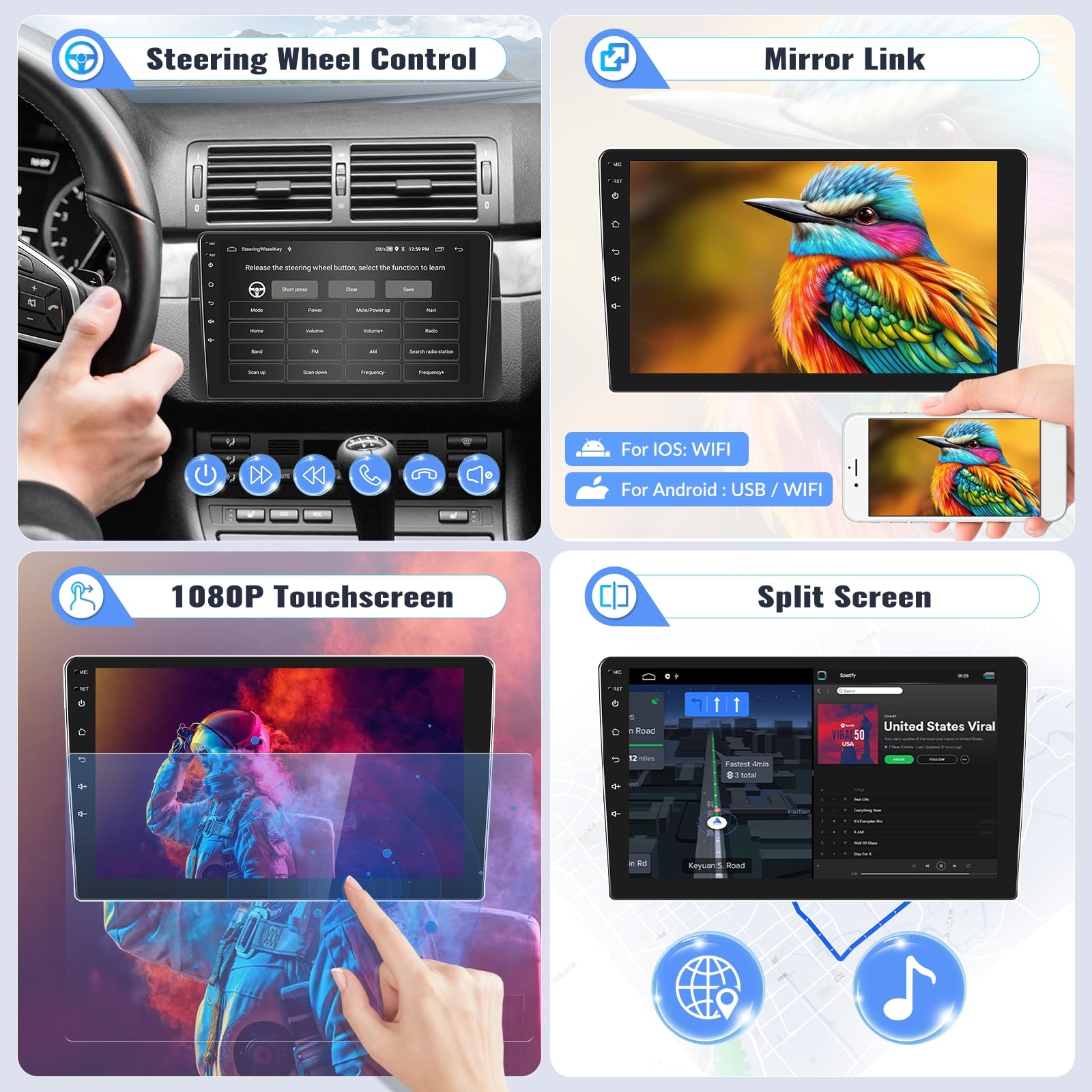 For Honda Civic 2016-2020 Car Stereo Radio Navi Android 13.0 Carplay Screen 64G