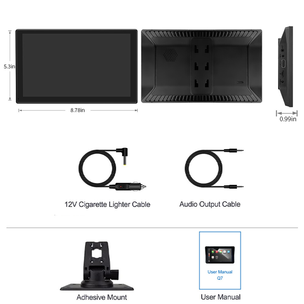 Full Touch Screen Wireless Carplay Android auto Bluetooth 9″ Portable Car Stereo