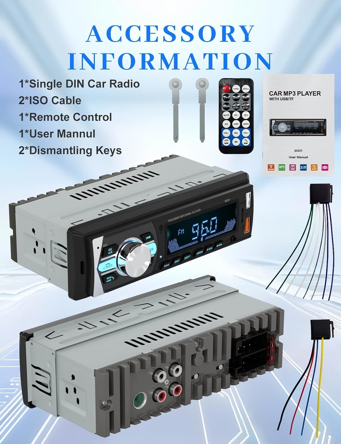 Durable Bluetooth Car Stereo with Easy Installation – FM/USB/AUX Connectivity