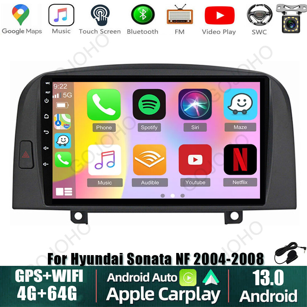 64GB For Hyundai Sonata NF 2004-2008 Android 13 Car Stereo Radio Navi BT Carplay
