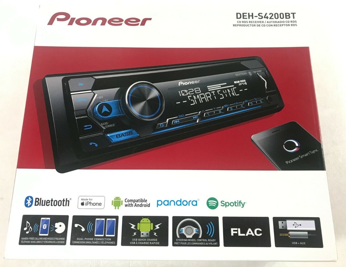 Pioneer DEH-S4200BT Bluetooth MP3 CD Player iPhone Android AM FM Pandora USB Aux