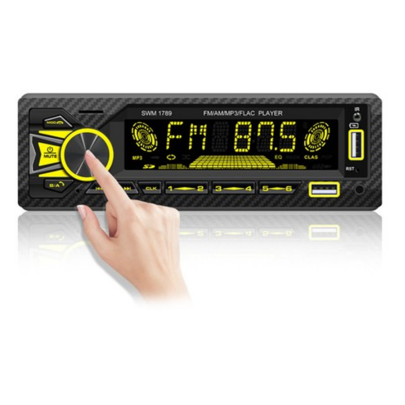 Single DIN Car MP3 Player FM/AM Radio W/7 Color Lights AUX Audio Bluetooth Call