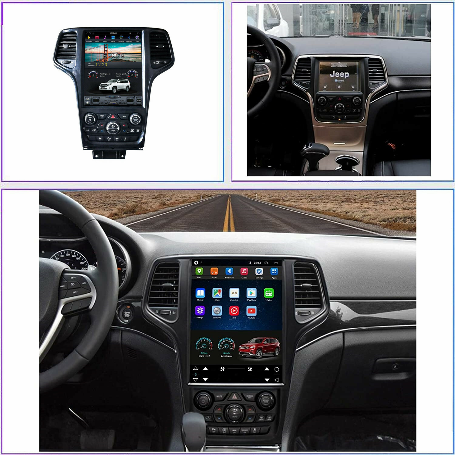 For Jeep Grand Cherokee 2014-2020 Car Gps Navigation Android Radio Stereo 2+32g