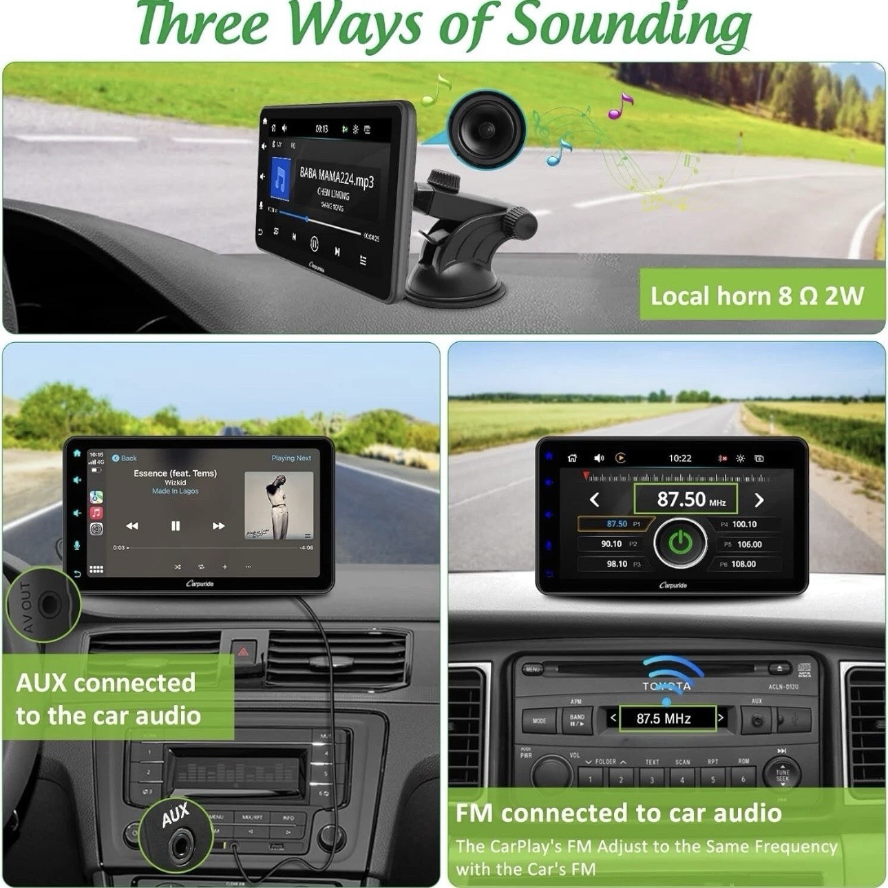 Carpuride W707 Black Touchscreen 7-Inch Wireless Carplay & Android Auto – NIB