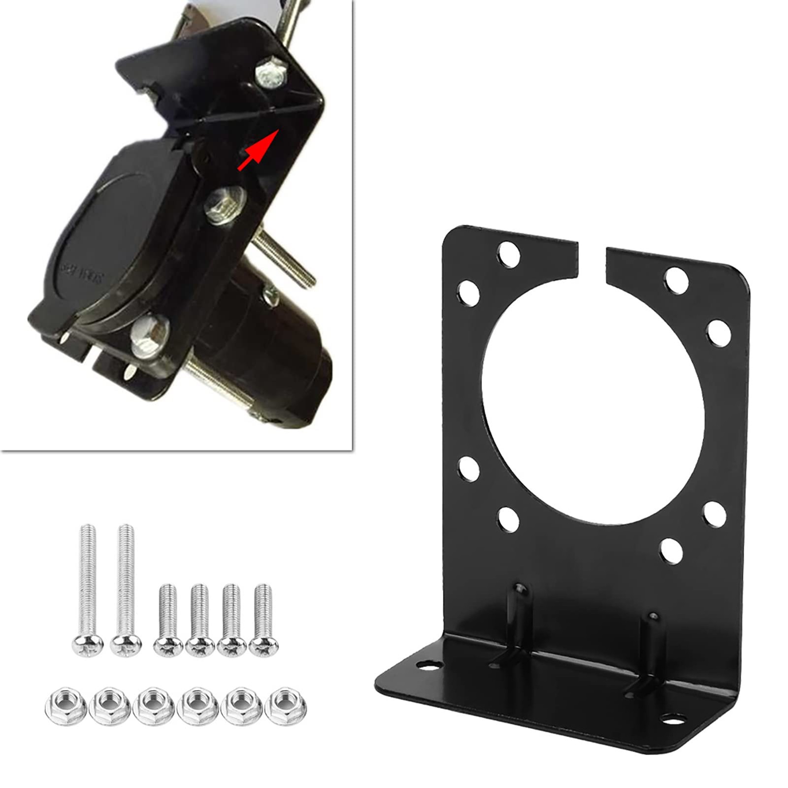 Haosie 7 Pin Trailer Plug Mounting Bracket, Right Angle normal, popular