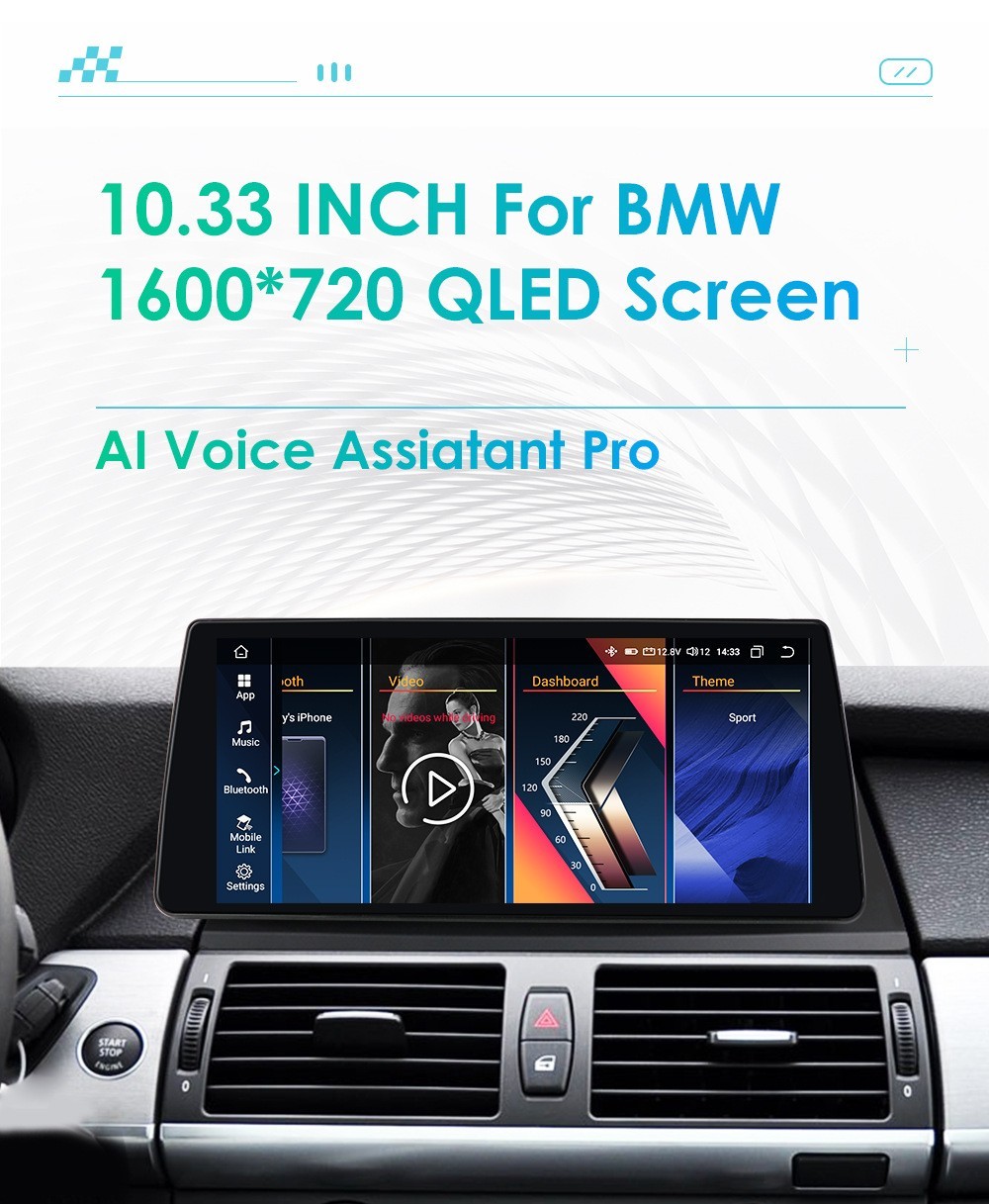 10.33” For 2007-2010 BMW X5 X6 CCC CIC Car Stereo Radio GPS CarPlay Screen 64GB
