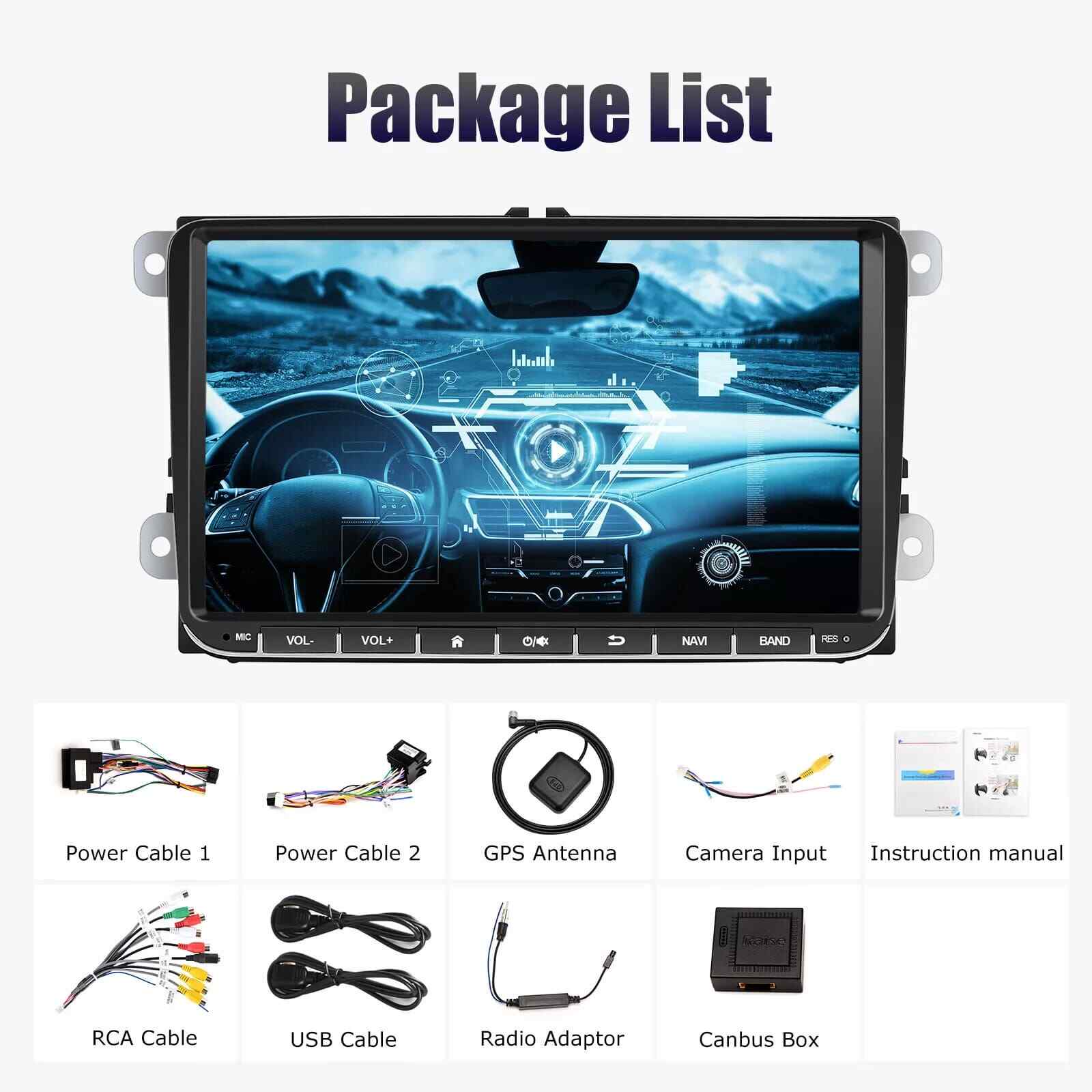 9″ Android 13 Apple Carplay Car Stereo Radio For VW Volkswagen Passat Golf Jetta