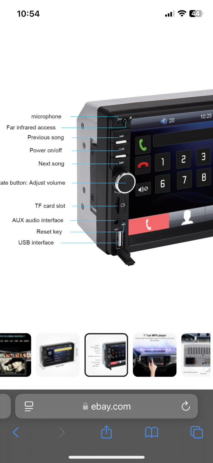7″ Double 2 DIN Car Stereo Radio MP5 Touch Screen Bluetooth FM USB Mirror Link