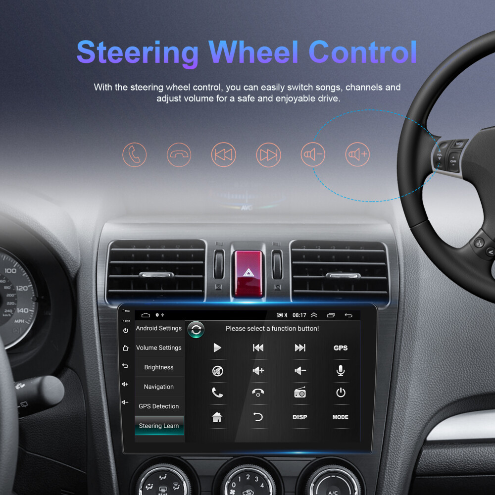 2DIN 9” Android Wireless Apple CarPlay Car Stereo GPS Radio MP5 Player + Camera